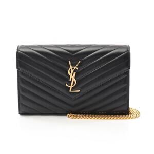 Saint Laurent Cassandra Classic Shoulder Bag Black Leather